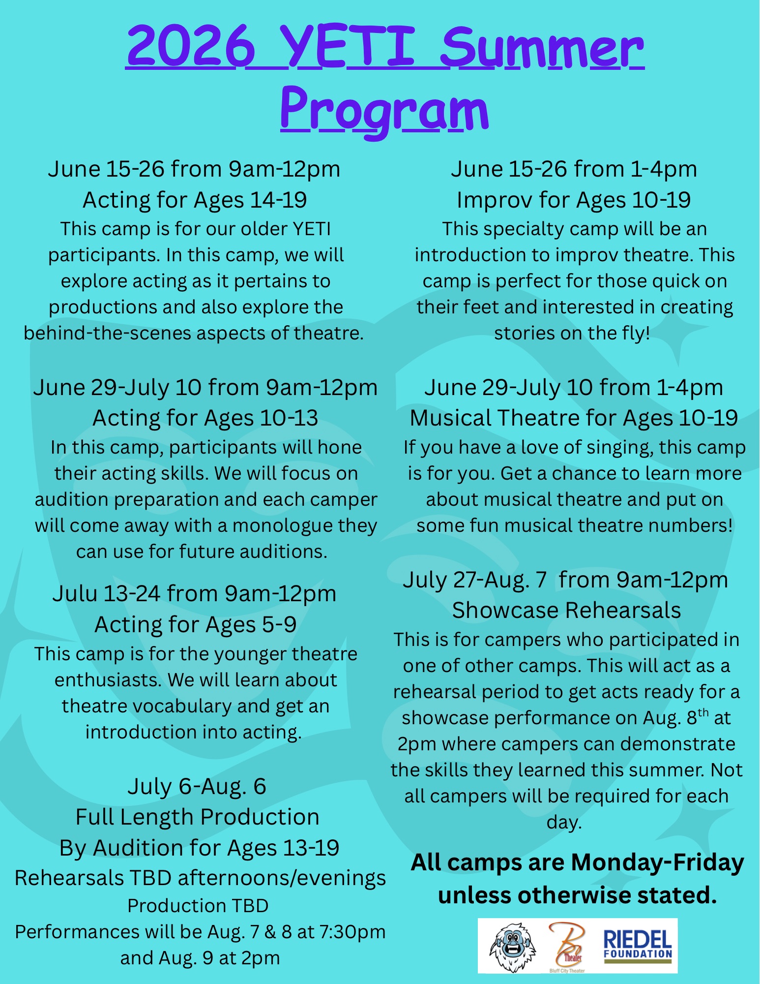 2026 YETI Summer Program poster